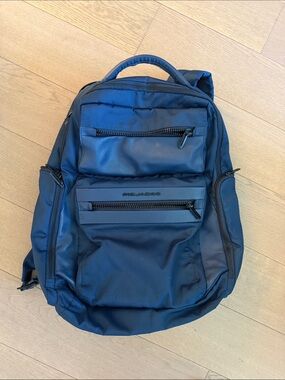 Blue Men's piquadro Backpack from Italy with laptop space